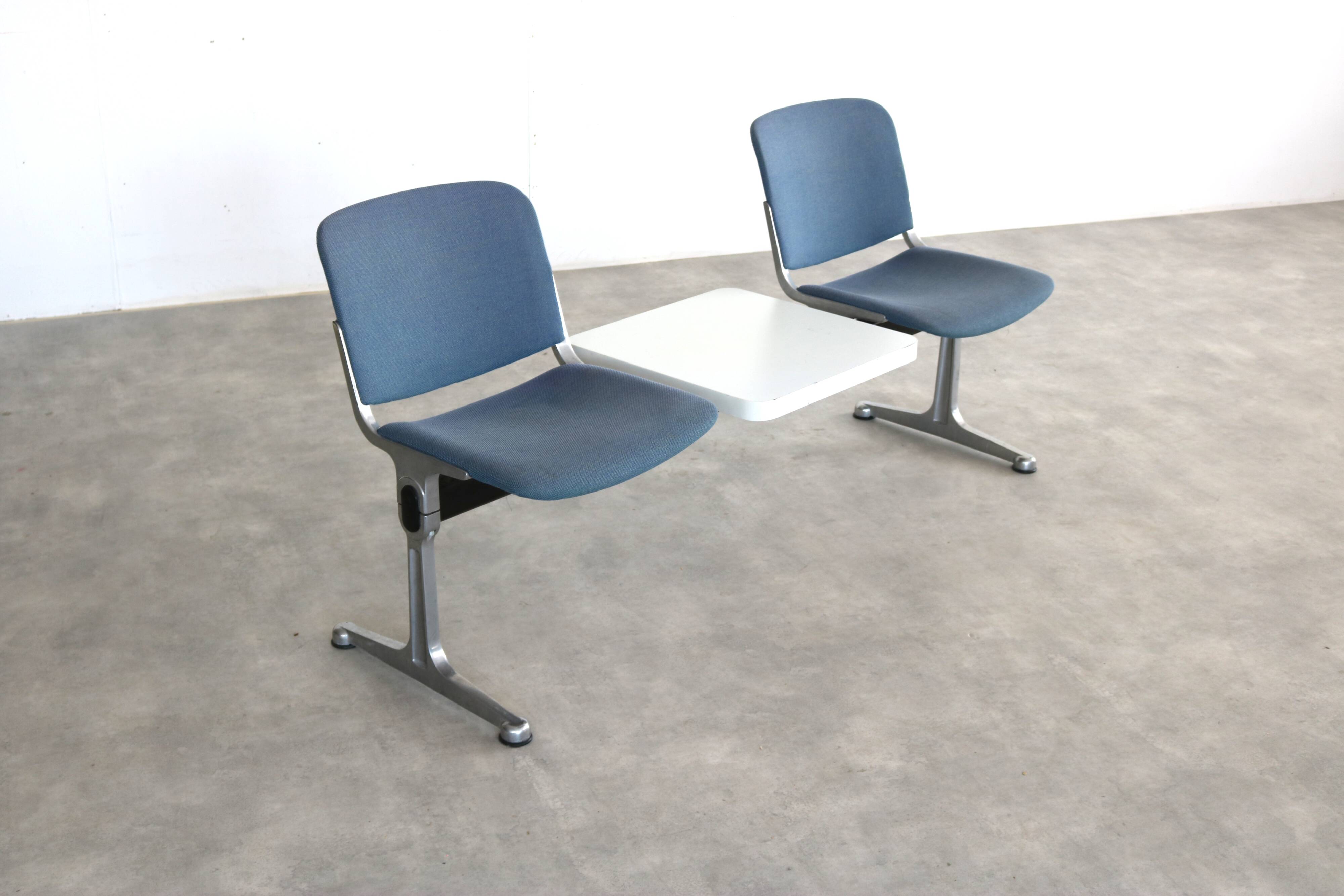 Vintage bench | waiting room bench with table | 1970s