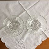 Set of 2 thick glass cups vintage