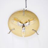Ceiling lamp in watermarked glass & brass