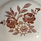 2 vintage round dishes - brown roses