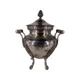 Service à café et à thé style Empire en métal argenté. Marqué RM pour Roux-Marquiand 20ème siècle