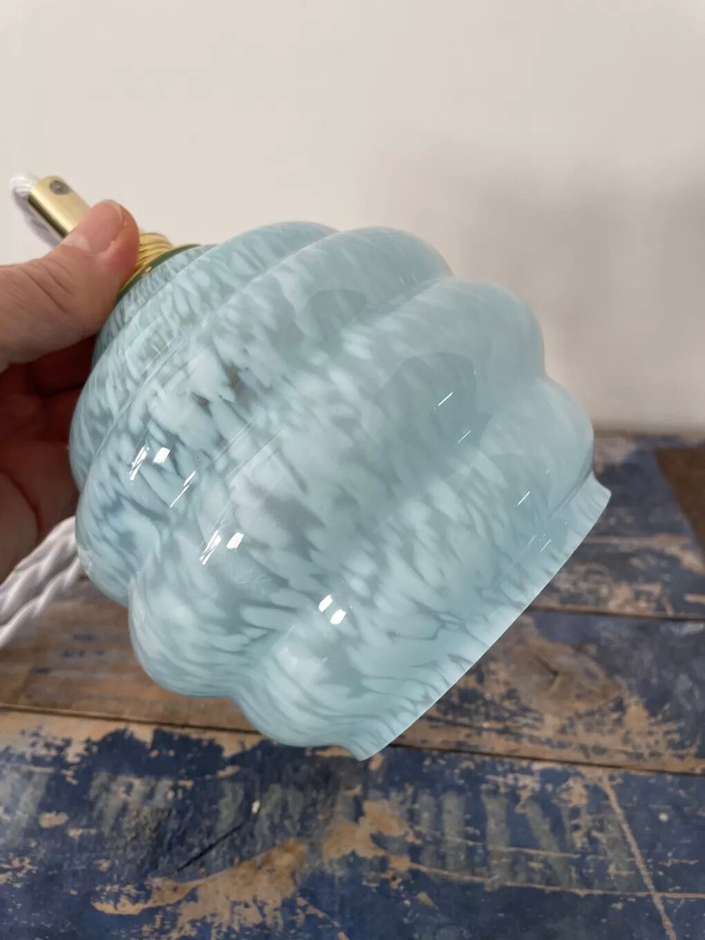 Electrified Art Deco walking lamp with new