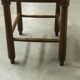 Brutalist stool in wood and straw, 1960s, 59cm