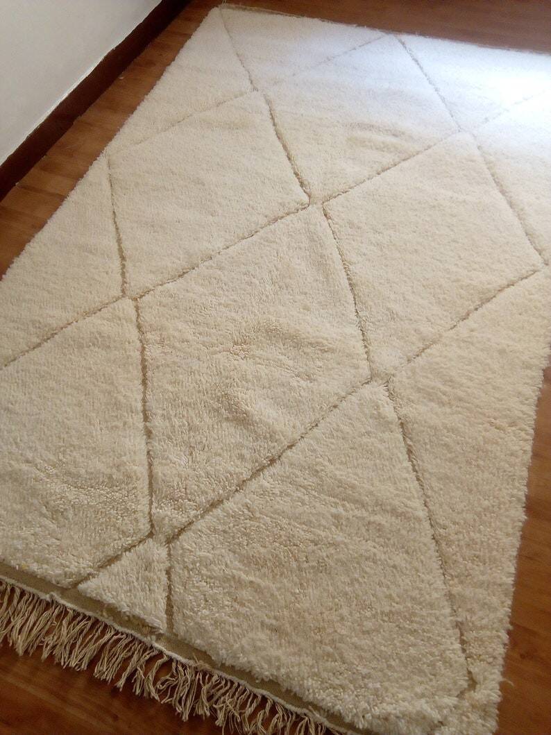 Berber rug - Beni Ouarain style - diamond pattern - handwoven wool - 252 x 162 cm