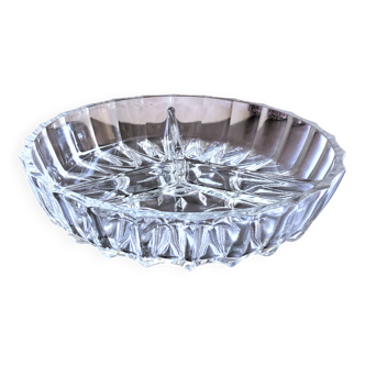 Plat de service dit "mendiant" verre taillé vintage
