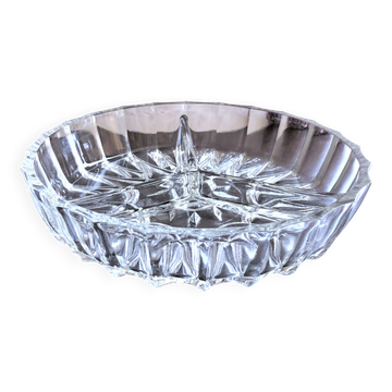 Plat de service dit "mendiant" verre taillé vintage