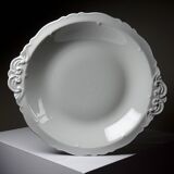 Large hollow serving dish, fine white Limoges porcelain, vintage/antique