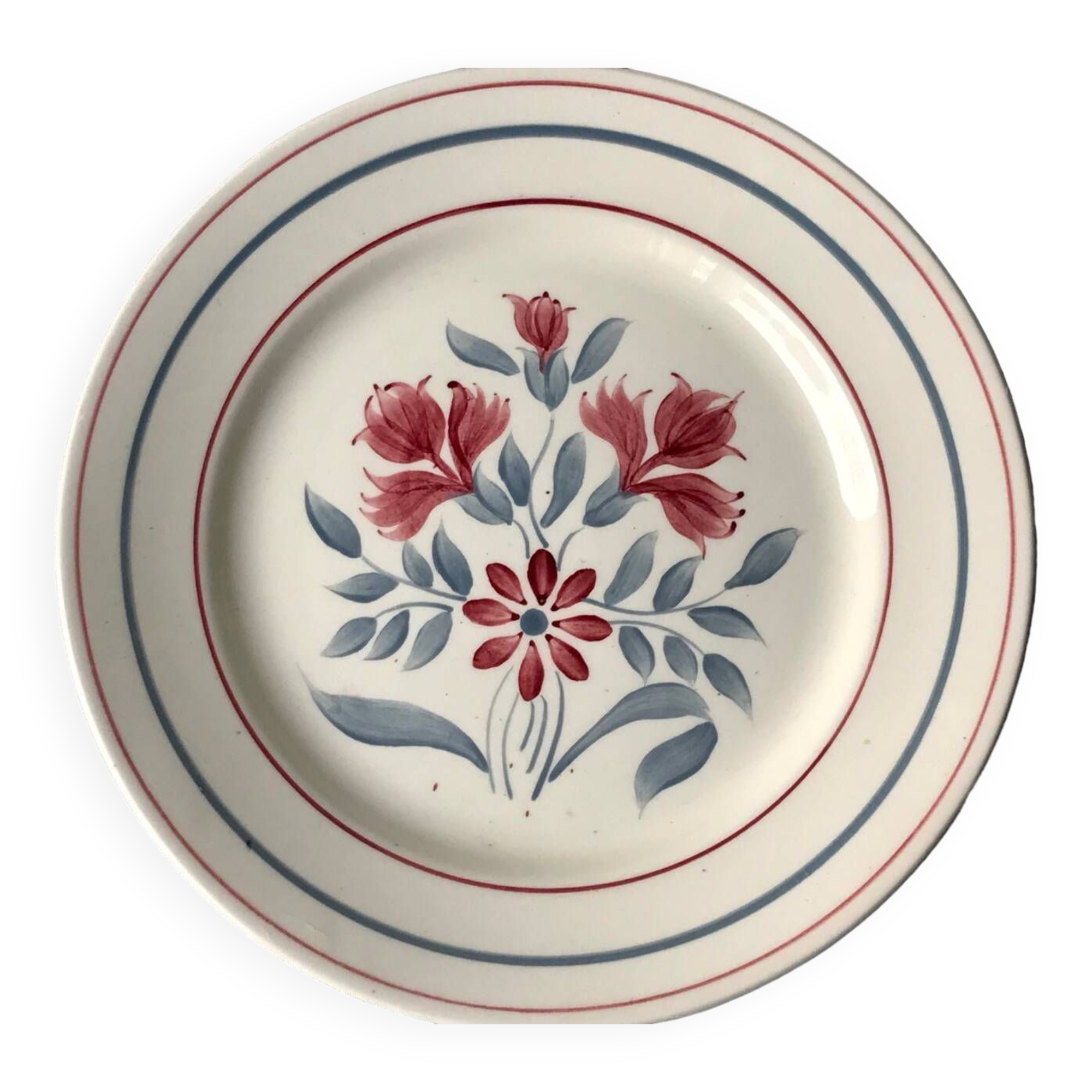 5 assiettes plates anciennes Luneville Herblay