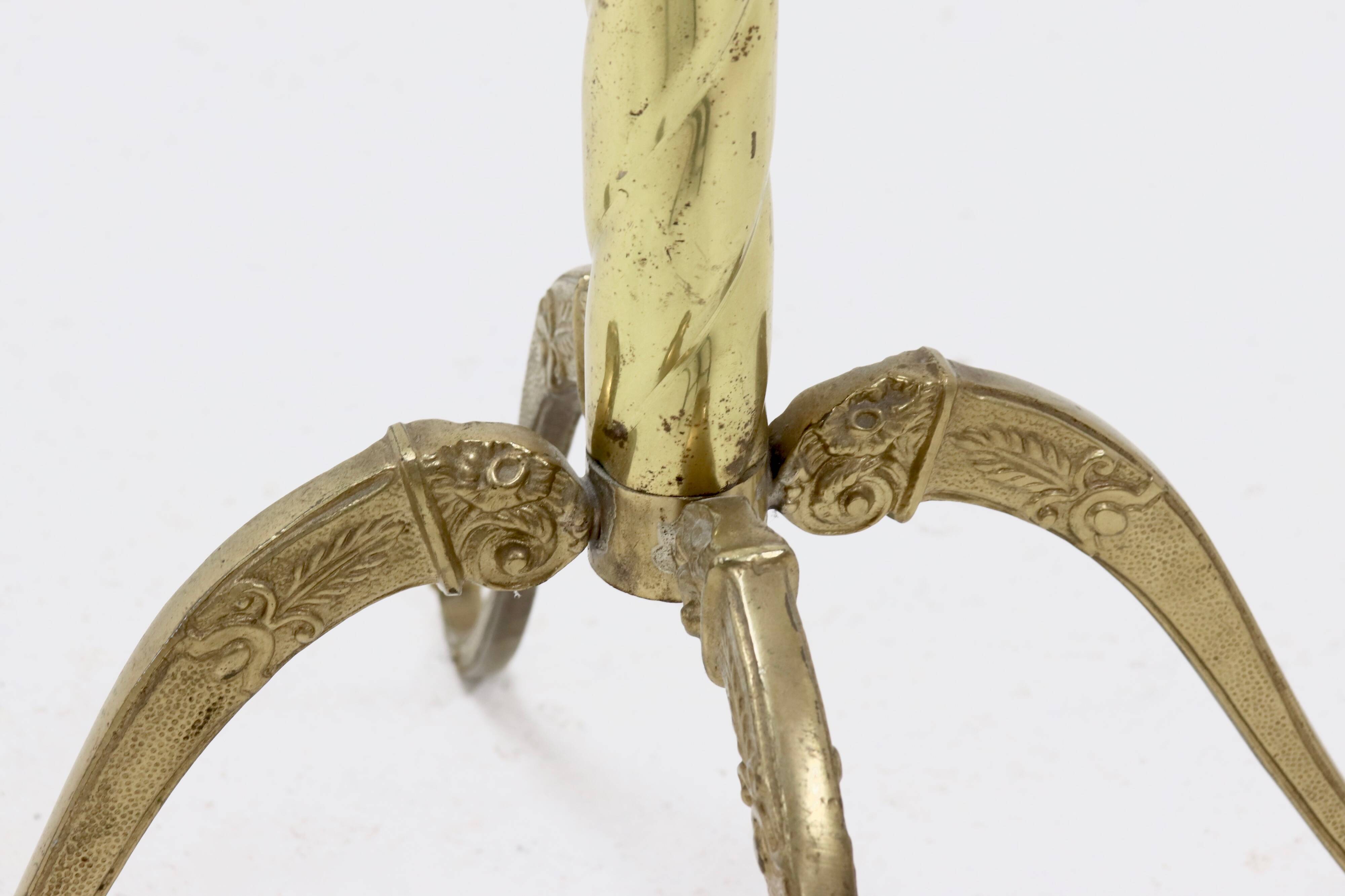 Italian Free Standing Solid Brass Coat Rack 1950s