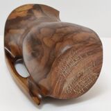 Sculptural pitcher olive wood design 60s