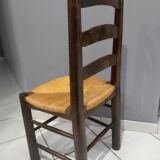 Suite of 6 brutalist straw chairs, 1940s