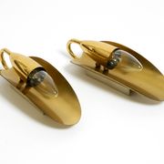 Two magical original Mid Century Modern bag brass wall lamps