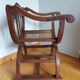 Armchair Curule Dagobert wood and rattan canning