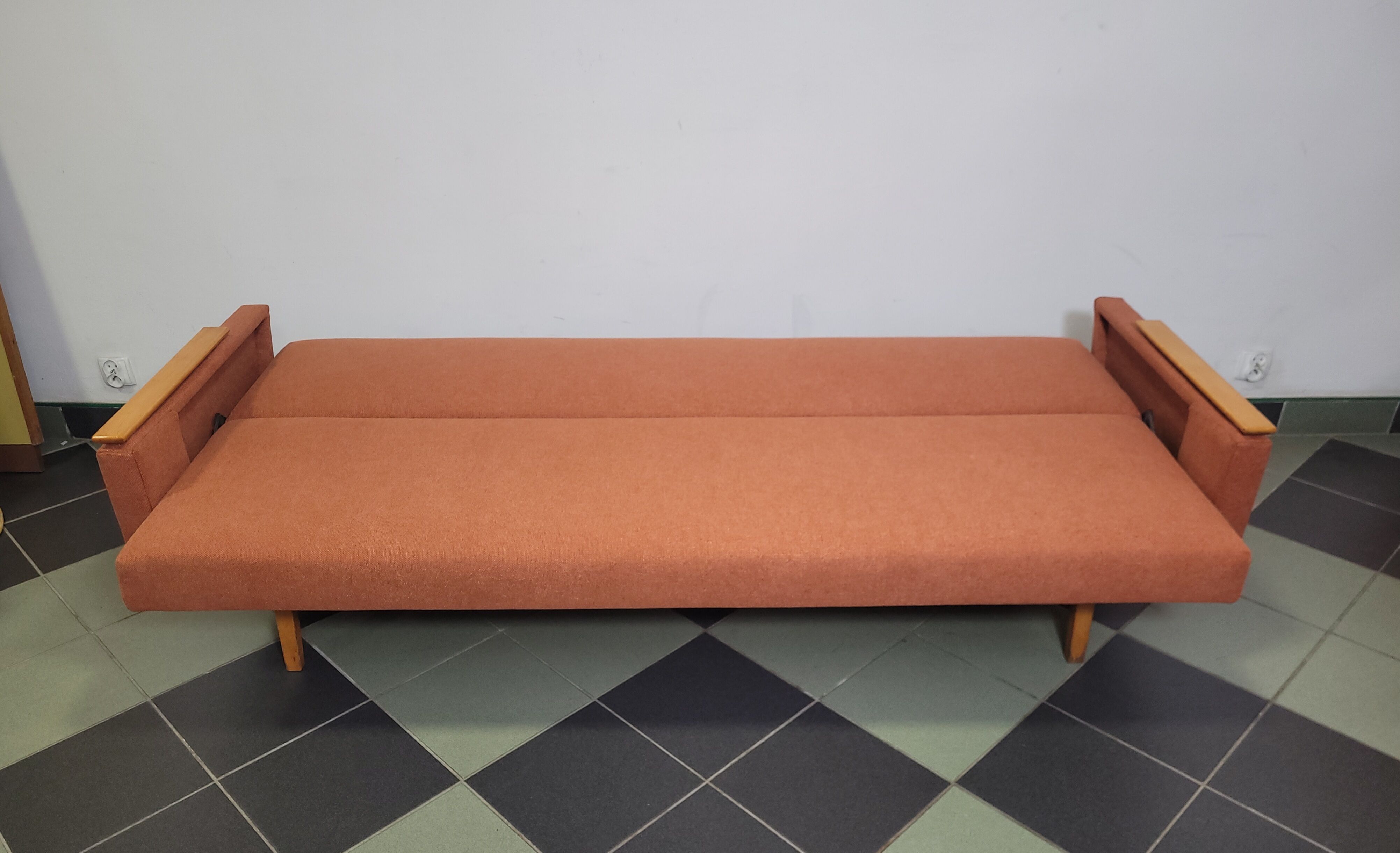 Mier Topolčany Design reclining sofa Czechoslovakia 1960s.