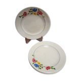 4 Beausoleil Digoin Sarreguemines dessert plates