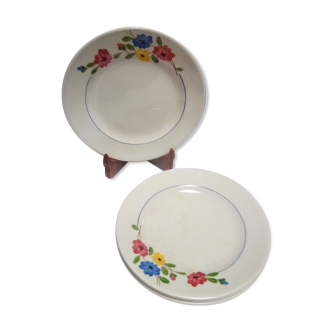 4 Beausoleil Digoin Sarreguemines dessert plates