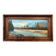 Painting “River in the Alps”, Oil on cardboard.