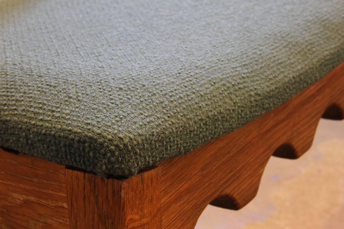 Six vintage 1960s Danish ladderback oak chairs, Henning Kjærnulf brutalist style