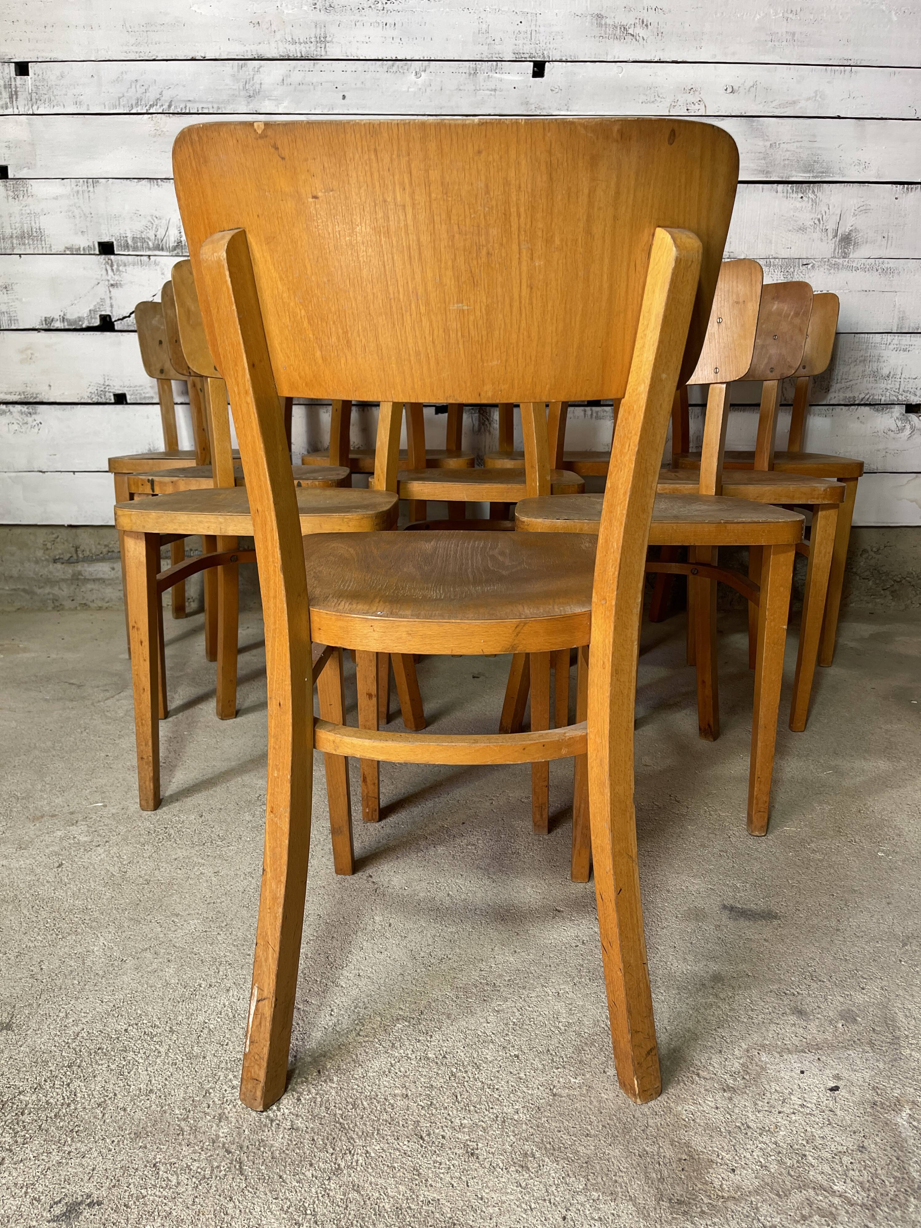 Set of 10 bistro chairs bar thonet year 60