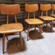 Set of 5 all-wood chairs published by Ton 1960