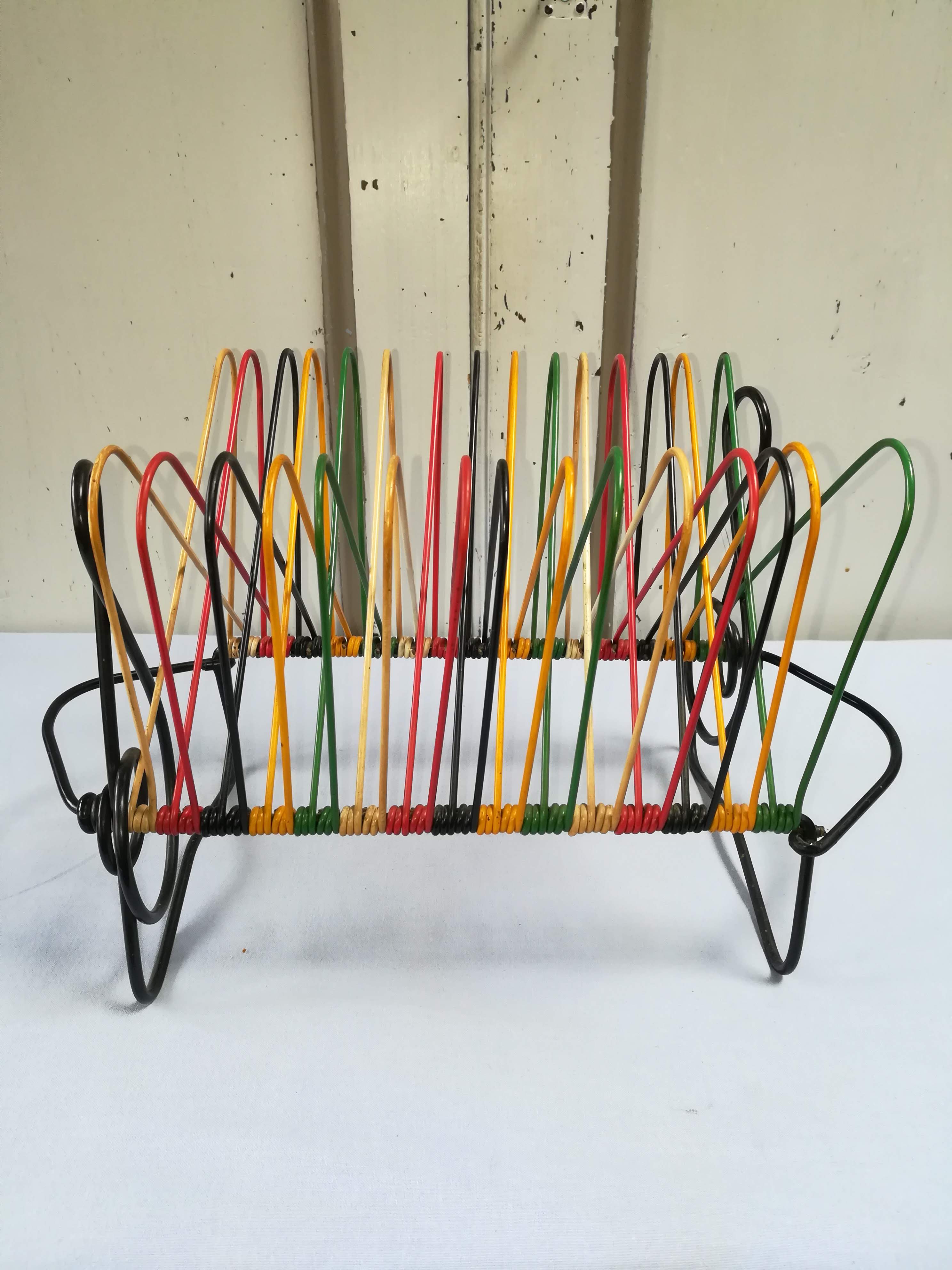 Porte disque/vinyle design 1950/1960 scoubidous