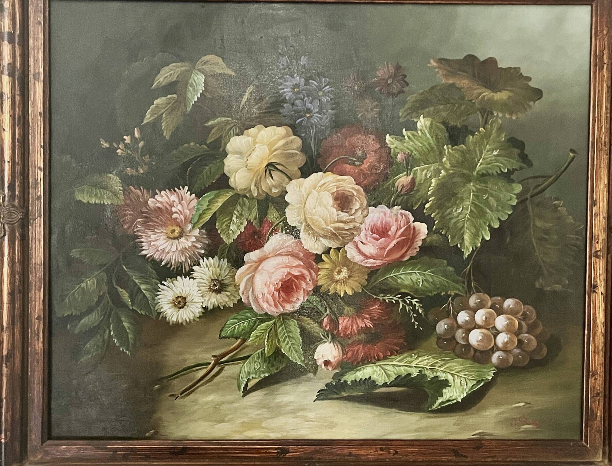 Reynols, ecole française nature morte aux fleurs début xxème