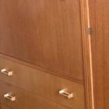 Vintage Scandinavian Teak Bookcase Secretary Cabinet