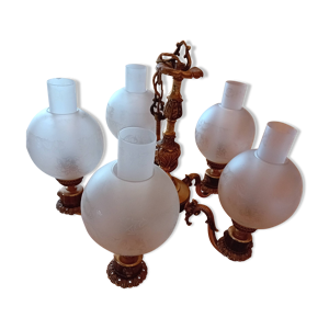 lustre en bronze et laiton