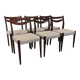 Set of 6 Scandinavian style teak chairs, France circa 1970.