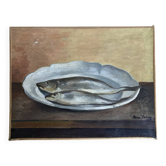 Nature morte moderniste Les Poissons sur une assiette, René Durey 1943