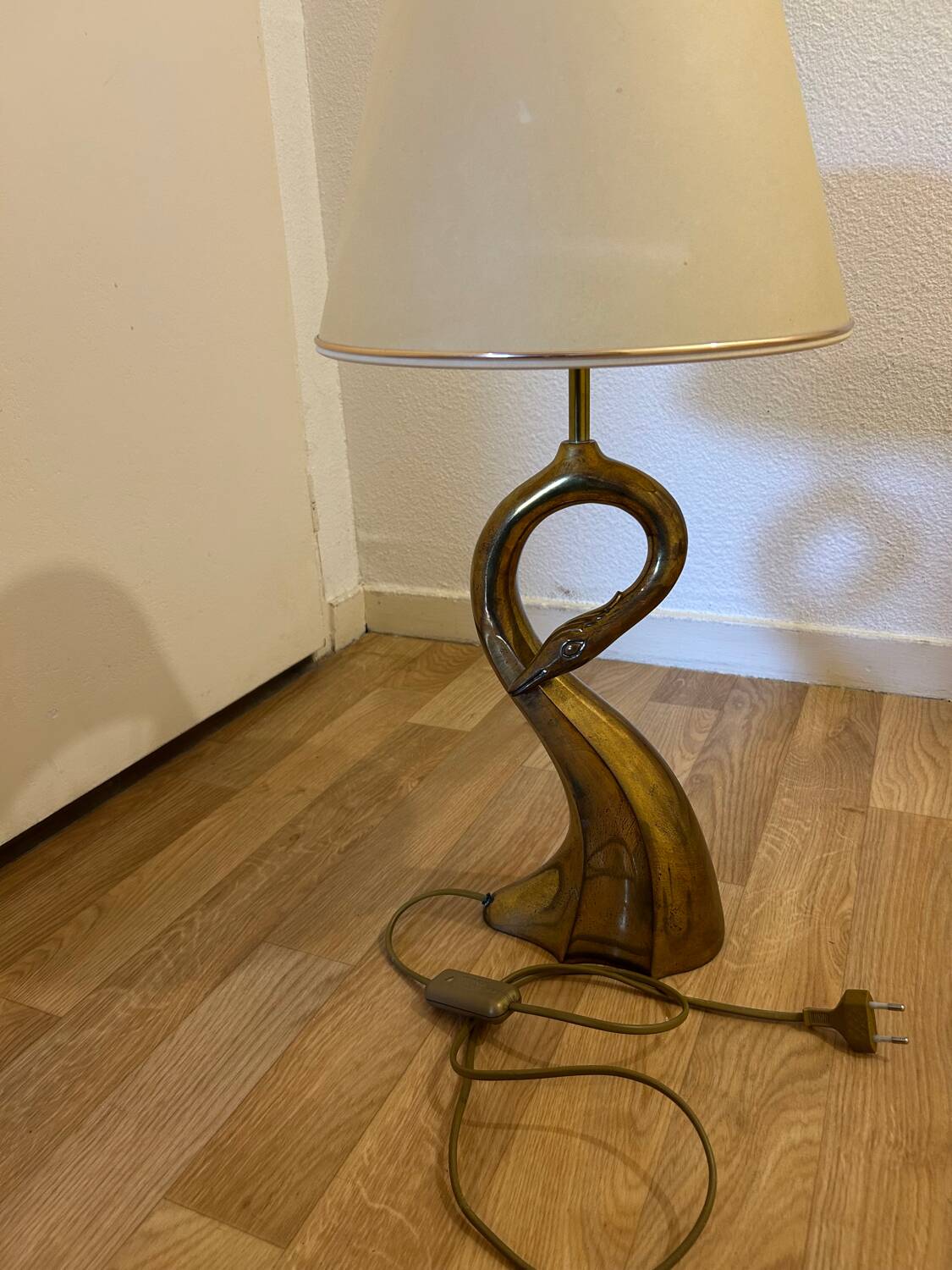 Lampe de table, sculpture cygne, par Regina, Italie 1970