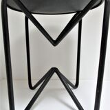 Yellow and black metal stool design 90s