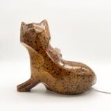 Vintage ceramic cat lamp, 1960s-1970s
