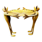 Brass Art Deco style frog and lily pad tray