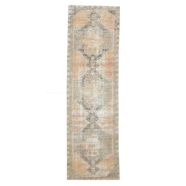 Turkish Orange Oushak Vintage Runner Orange 95x318