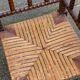 19th-century turned wooden corner chair with rush seating.
