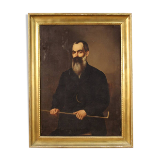 Portrait sur cadre d'un gentilhomme du 19ème siècle