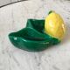 Ferlay Vallauris-style lemon ceramic pocket tray signed 1955