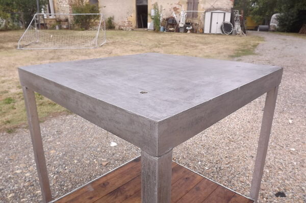Table industrielle fer et bois