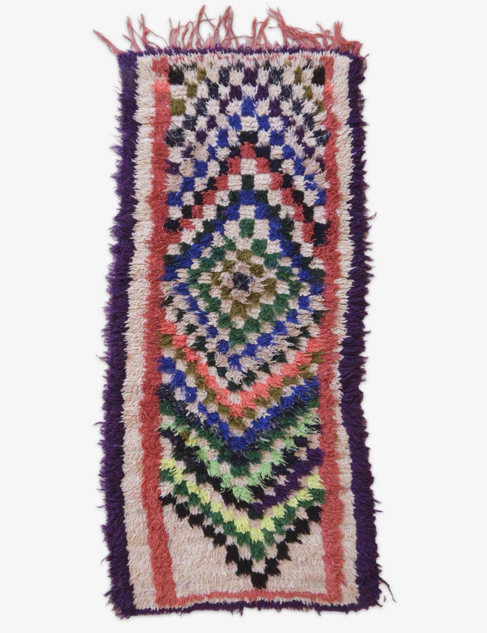 Azilal Vintage Colorful Rug - 137 x 57 cm