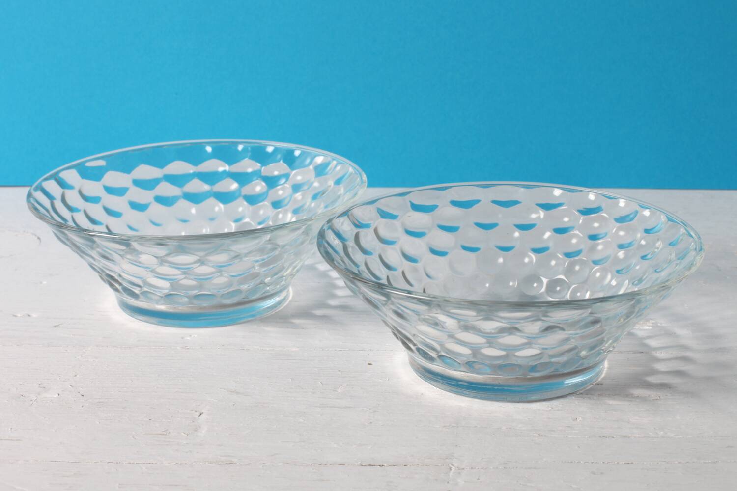 Set of 2 Vintage Bubble Glass Dessert Bowls Kim / Indonesia