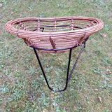 Pair of mid century bamboo and iron pod chairs, 1960s