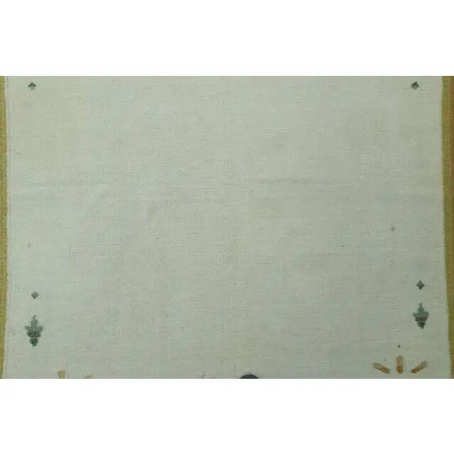 1970s Vintage Turkish Oushak Handmade Wool Cotton Beige Area Rug 172x225