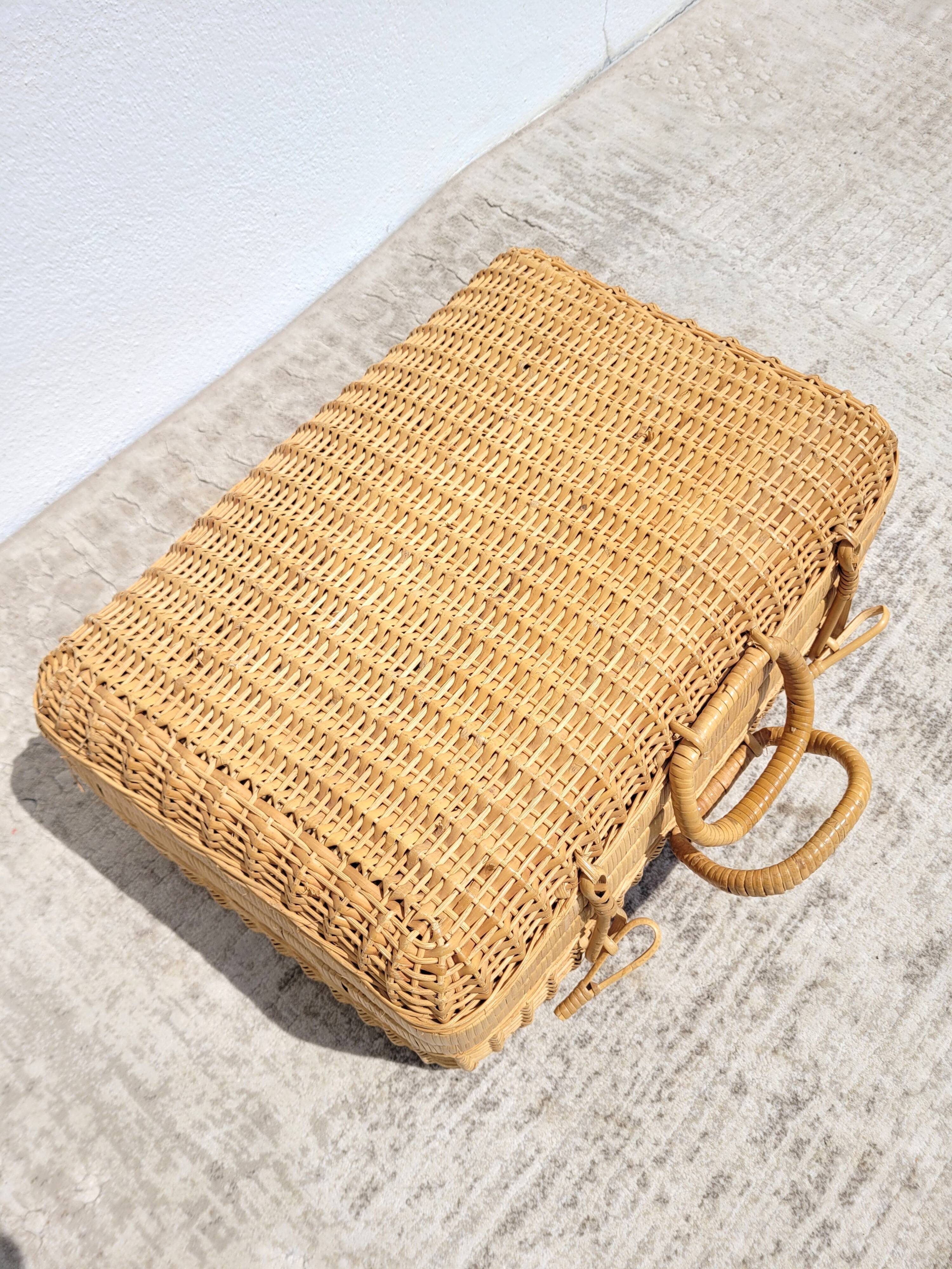 Braided rattan briefcase suitcase