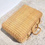 Braided rattan briefcase suitcase