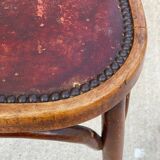 Bentwood bistro chair upholstered in burgundy leather