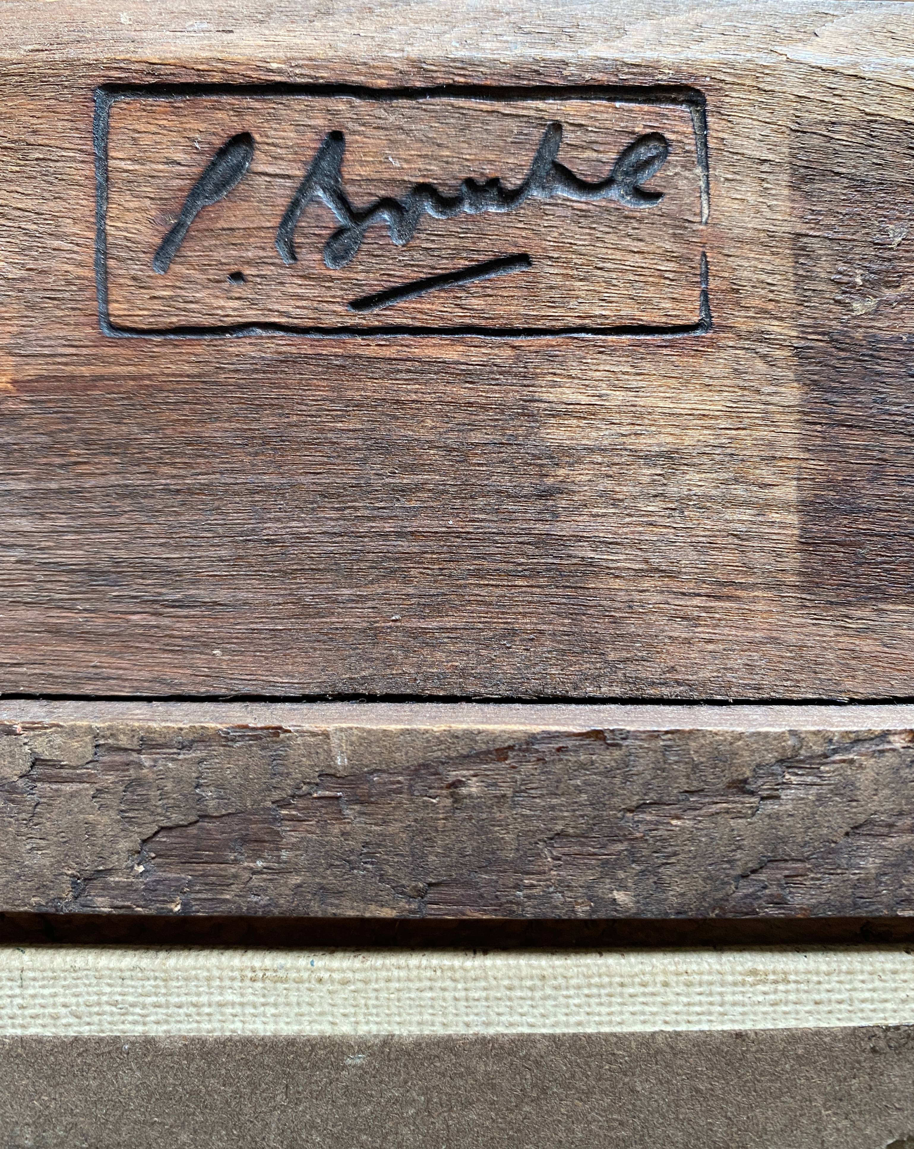 HSP painting "The fishermen" around 1900 R. F. Marcou + frame E. Begué