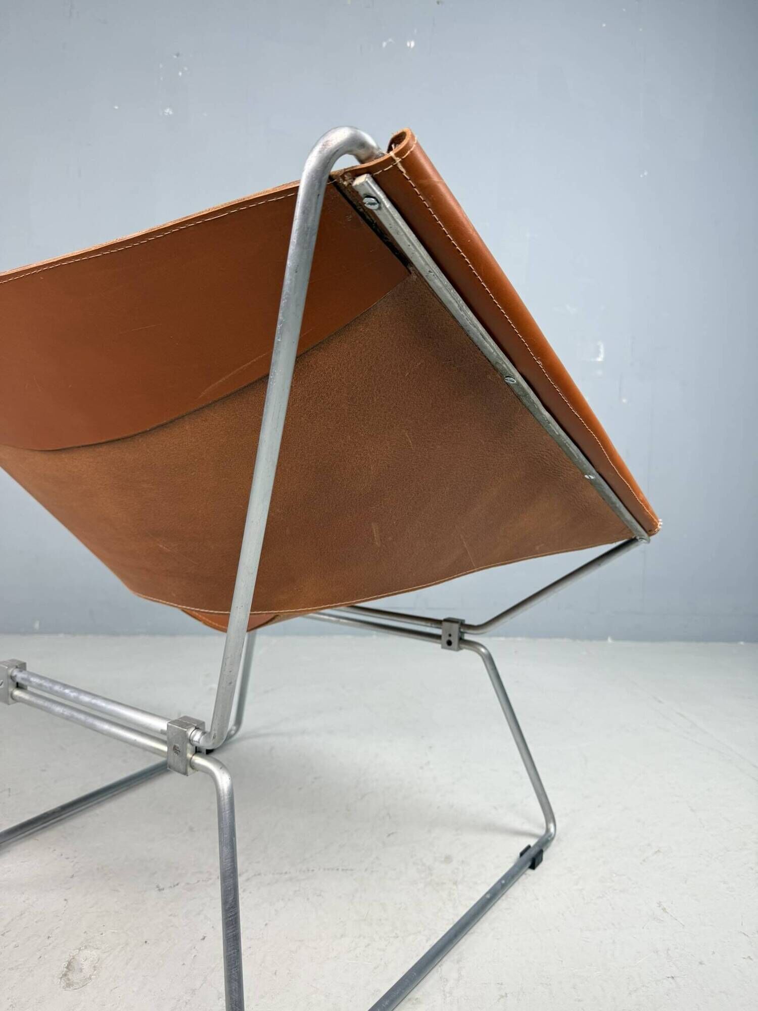 Pierre Paulin AP-14 cognac leather armchair for A. Polak, 1955