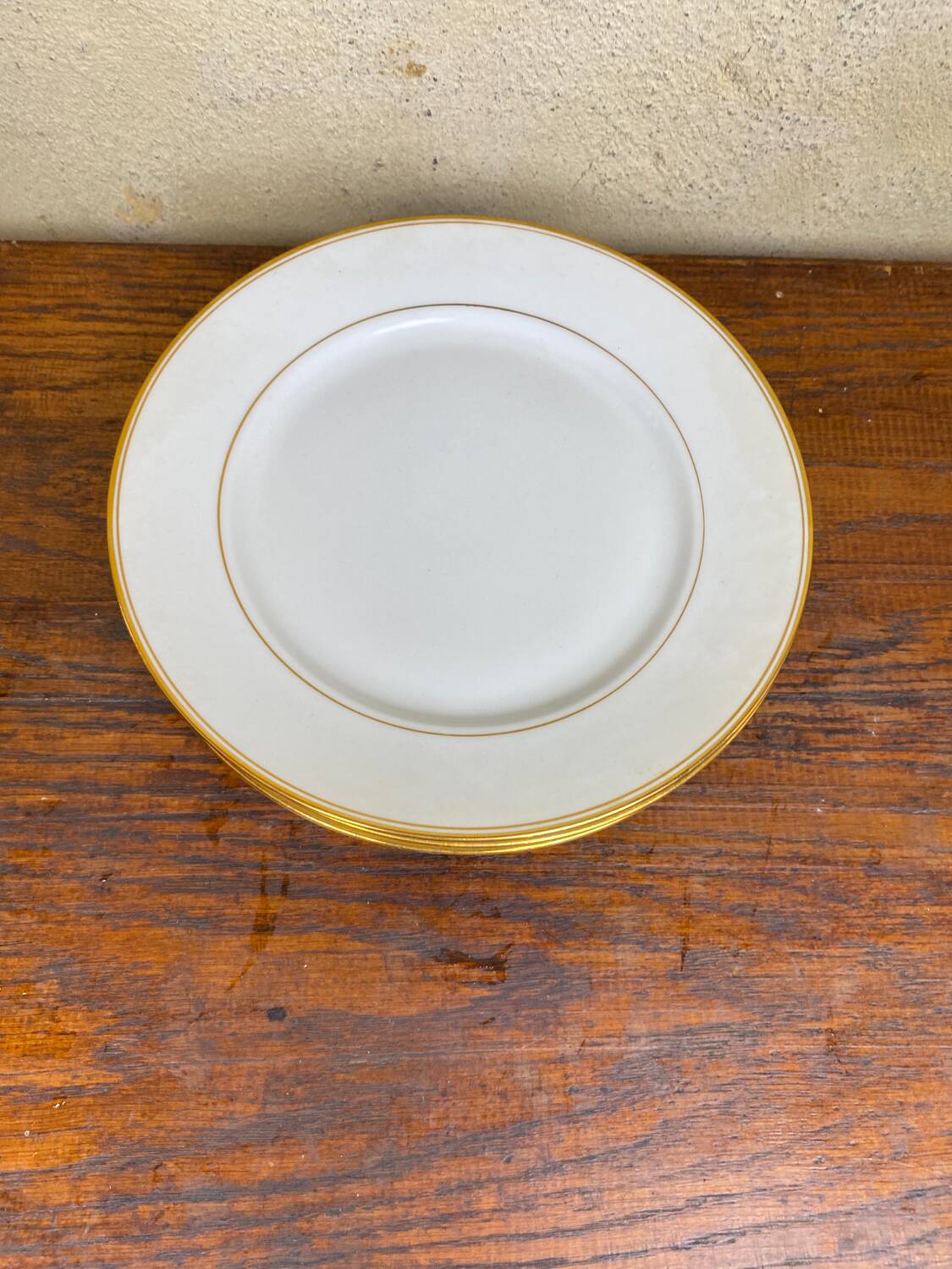 Set of 6 Limoges porcelain flat plates