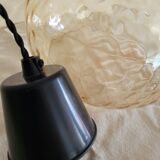 Amber yellow glass pendant lamp